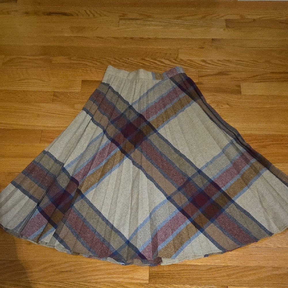 vintage, union-made, pleated midi skirt